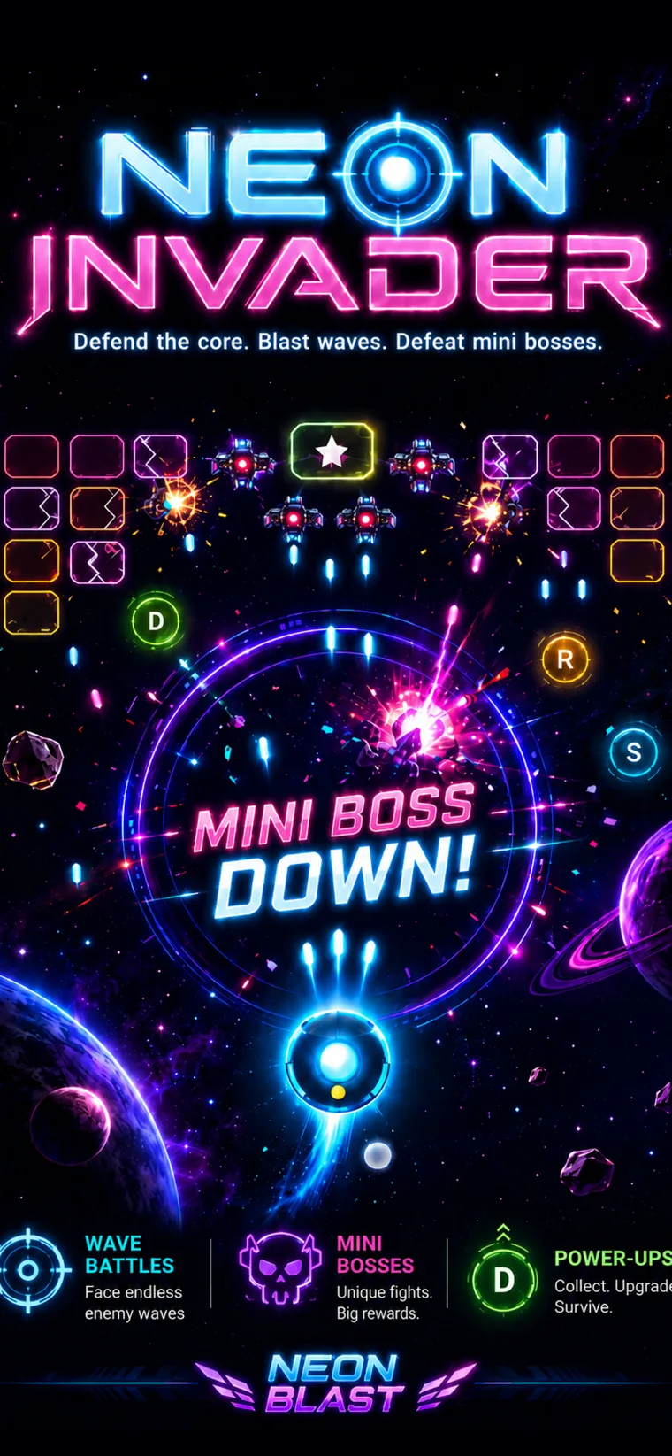 Neon Invader gameplay